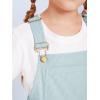 Haloumoning Girls Corduroy Overall Shorts Kids Cute Romper Shortalls with Pockets 5-14 Years(Sky Blue)