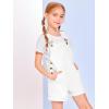 Haloumoning Girls Corduroy Overall Shorts Kids Cute Romper Shortalls with Pockets 5-14 Years(White)
