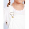 Haloumoning Girls Corduroy Overall Shorts Kids Cute Romper Shortalls with Pockets 5-14 Years(White)