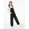 Haloumoning Girls Denim Overalls Kids Sleeveless Wide Leg Jumpsuit Bib Overall with Pockets 4-14 Years(Black)