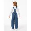 Haloumoning Girls Denim Overalls Kids Sleeveless Wide Leg Jumpsuit Bib Overall with Pockets 4-14 Years(Blue)