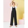Haloumoning Girls Overalls Kids Casual Sleeveless Wide Leg Jumpsuit Loose Rompers with Pockets 5-14 Years(Black)