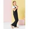 Haloumoning Girls Overalls Kids Casual Sleeveless Wide Leg Jumpsuit Loose Rompers with Pockets 5-14 Years(Black)