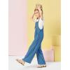 Haloumoning Girls Overalls Kids Casual Sleeveless Wide Leg Jumpsuit Loose Rompers with Pockets 5-14 Years(Blue)