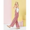Haloumoning Girls Overalls Kids Casual Sleeveless Wide Leg Jumpsuit Loose Rompers with Pockets 5-14 Years(Dark Pink)