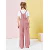 Haloumoning Girls Overalls Kids Casual Sleeveless Wide Leg Jumpsuit Loose Rompers with Pockets 5-14 Years(Dark Pink)