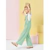 Haloumoning Girls Overalls Kids Casual Sleeveless Wide Leg Jumpsuit Loose Rompers with Pockets 5-14 Years(Green)