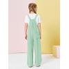 Haloumoning Girls Overalls Kids Casual Sleeveless Wide Leg Jumpsuit Loose Rompers with Pockets 5-14 Years(Green)