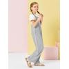 Haloumoning Girls Overalls Kids Casual Sleeveless Wide Leg Jumpsuit Loose Rompers with Pockets 5-14 Years(Grey)