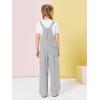 Haloumoning Girls Overalls Kids Casual Sleeveless Wide Leg Jumpsuit Loose Rompers with Pockets 5-14 Years(Grey)