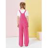 Haloumoning Girls Overalls Kids Casual Sleeveless Wide Leg Jumpsuit Loose Rompers with Pockets 5-14 Years(Hot Pink)