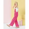 Haloumoning Girls Overalls Kids Casual Sleeveless Wide Leg Jumpsuit Loose Rompers with Pockets 5-14 Years(Hot Pink)