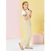 Haloumoning Girls Overalls Kids Casual Sleeveless Wide Leg Jumpsuit Loose Rompers with Pockets 5-14 Years(Khaki)