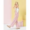 Haloumoning Girls Overalls Kids Casual Sleeveless Wide Leg Jumpsuit Loose Rompers with Pockets 5-14 Years(Pink)