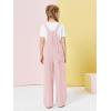 Haloumoning Girls Overalls Kids Casual Sleeveless Wide Leg Jumpsuit Loose Rompers with Pockets 5-14 Years(Pink)