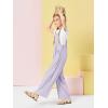Haloumoning Girls Overalls Kids Casual Sleeveless Wide Leg Jumpsuit Loose Rompers with Pockets 5-14 Years(Purple)