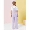 Haloumoning Girls Overalls Kids Casual Sleeveless Wide Leg Jumpsuit Loose Rompers with Pockets 5-14 Years(Purple)