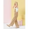 Haloumoning Girls Overalls Kids Casual Sleeveless Wide Leg Jumpsuit Loose Rompers with Pockets 5-14 Years(Tan)
