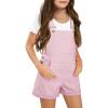 Haloumoning Girls Corduroy Overall Shorts Kids Cute Romper Shortalls with Pockets 5-14 Years(Pink)