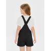 Haloumoning Girls Denim Overalls Kids Summer Sleeveless Rompers Overall Shorts 5-14 Years(Black)