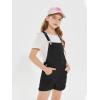 Haloumoning Girls Denim Overalls Kids Summer Sleeveless Rompers Overall Shorts 5-14 Years(Black)