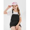 Haloumoning Girls Denim Overalls Kids Summer Sleeveless Rompers Overall Shorts 5-14 Years(Black)