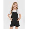 Haloumoning Girls Denim Overalls Kids Summer Sleeveless Rompers Overall Shorts 5-14 Years(Black)