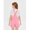 Haloumoning Girls Denim Overalls Kids Summer Sleeveless Rompers Overall Shorts 5-14 Years(Pink)