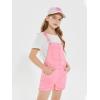 Haloumoning Girls Denim Overalls Kids Summer Sleeveless Rompers Overall Shorts 5-14 Years(Pink)