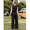 Haloumoning Girl’s Jumpsuits Sleeveless Round Neck Wide Leg One Piece Rompers Little Kid Big Kids(Black)