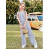 Haloumoning Girl’s Jumpsuits Sleeveless Round Neck Wide Leg One Piece Rompers Little Kid Big Kids(Bluish Gray)