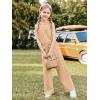 Haloumoning Girl’s Jumpsuits Sleeveless Round Neck Wide Leg One Piece Rompers Little Kid Big Kids(Khaki)