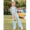 Haloumoning Girl’s Jumpsuits Sleeveless Round Neck Wide Leg One Piece Rompers Little Kid Big Kids(Light Blue)