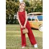 Haloumoning Girl’s Jumpsuits Sleeveless Round Neck Wide Leg One Piece Rompers Little Kid Big Kids(Red)