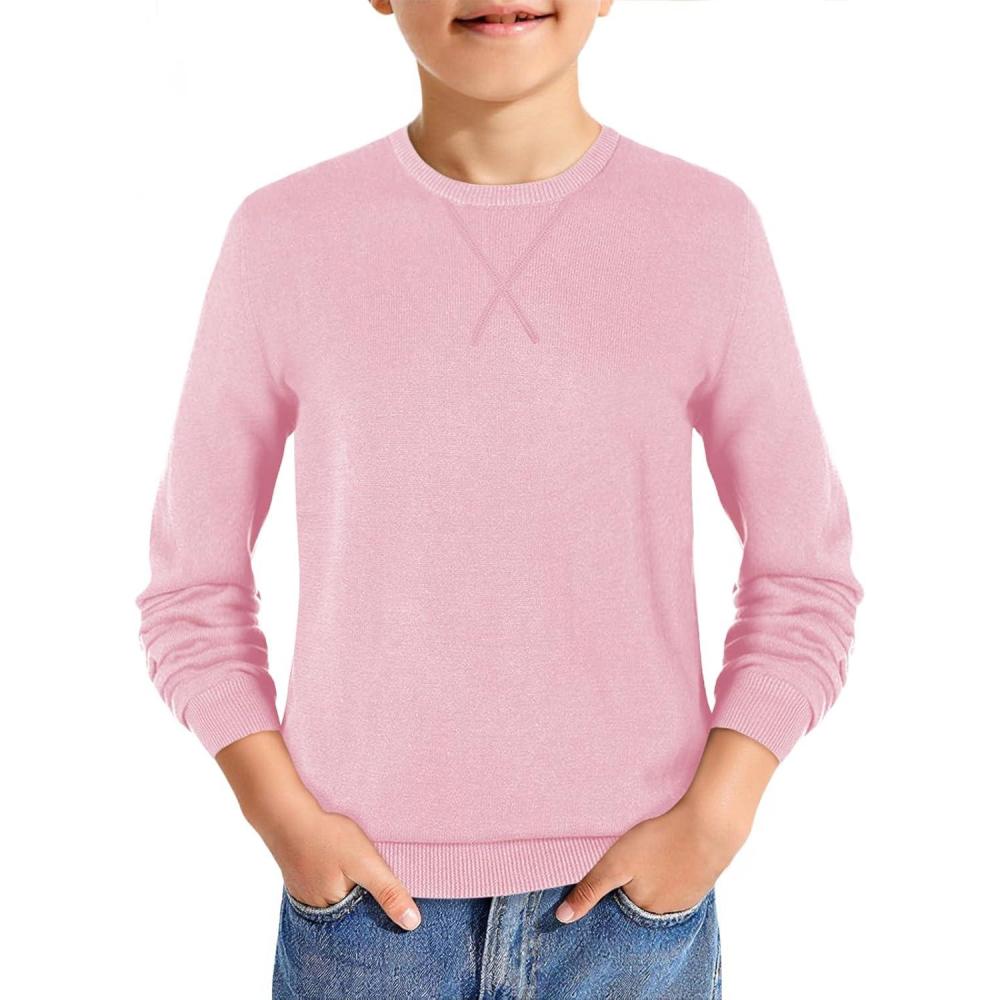 image:imageHaloumoning Boys Sweater Kids Casual Crewneck Long Sleeve Pullover Tops Fall Fashion Clothes 514 YearsPink