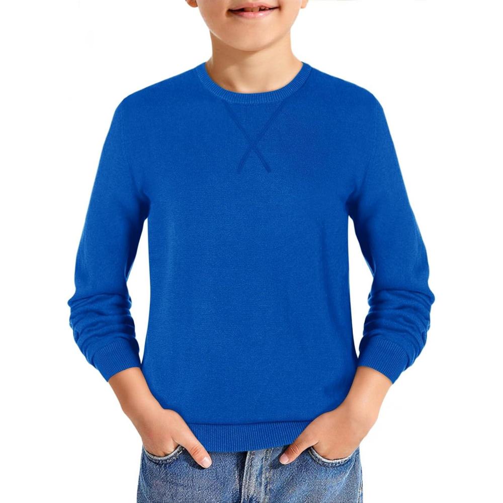 image:imageHaloumoning Boys Sweater Kids Casual Crewneck Long Sleeve Pullover Tops Fall Fashion Clothes 514 YearsRoyal Blue