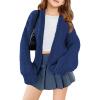 Haloumoning Girls Long Sleeve Cardigan Kids Casual Open Front Chunky Sweater Fall Outerwear 5-14Y(Navy)