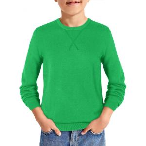 Haloumoning Boys Sweater Kids Casual Crewneck Long Sleeve Pullover Tops Fall Fashion Clothes 5-14 Years(Green)