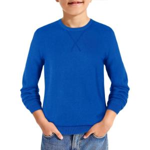 Haloumoning Boys Sweater Kids Casual Crewneck Long Sleeve Pullover Tops Fall Fashion Clothes 5-14 Years(Royal Blue)