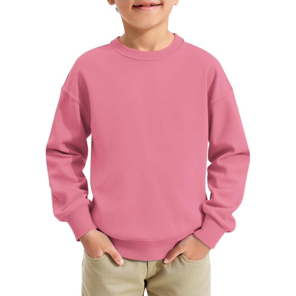 image:imageHaloumoning Boys Sweatshirts Kids Fashion Long Sleeve Crewneck Pullover 514 YearsPink