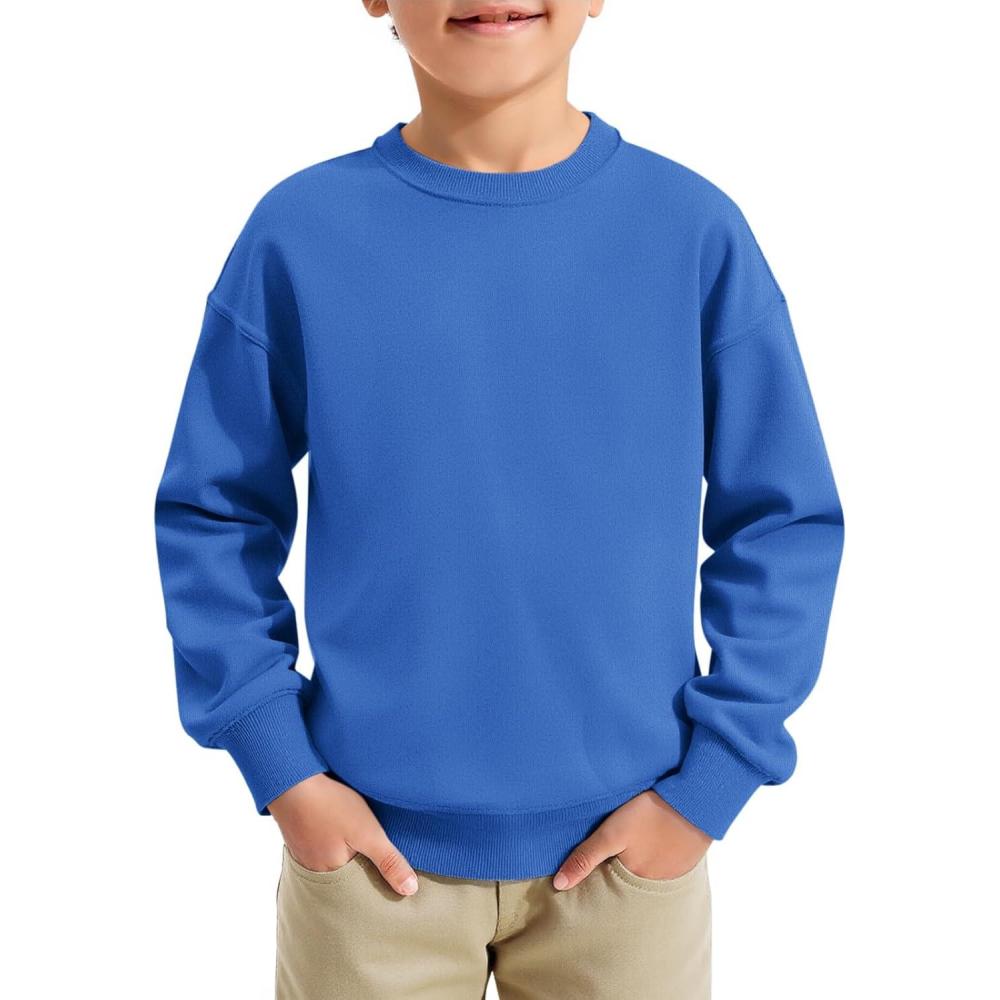 image:imageHaloumoning Boys Sweatshirts Kids Fashion Long Sleeve Crewneck Pullover 514 YearsRoyal Blue