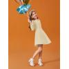 Haloumoning Girls Long Sleeve T-Shirt Dresses Kids Fall A-Line Twirly Skater Dresses 5-14 Years(Apricot)