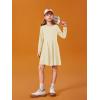 Haloumoning Girls Long Sleeve T-Shirt Dresses Kids Fall A-Line Twirly Skater Dresses 5-14 Years(Apricot)