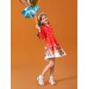 Haloumoning Girls Long Sleeve T-Shirt Dresses Kids Fall A-Line Twirly Skater Dresses 5-14 Years(C-red)