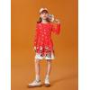 Haloumoning Girls Long Sleeve T-Shirt Dresses Kids Fall A-Line Twirly Skater Dresses 5-14 Years(C-red)