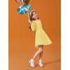 Haloumoning Girls Long Sleeve T-Shirt Dresses Kids Fall A-Line Twirly Skater Dresses 5-14 Years(Yellow)