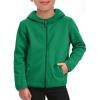 Haloumoning Boys Fleece Full-Zip Hoodie Jacket Kids Polar Warm Hooded Fall Winter Jacket With Pockets 5-14 Years(Green)