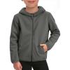 Haloumoning Boys Fleece Full-Zip Hoodie Jacket Kids Polar Warm Hooded Fall Winter Jacket With Pockets 5-14 Years(Grey)