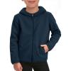 Haloumoning Boys Fleece Full-Zip Hoodie Jacket Kids Polar Warm Hooded Fall Winter Jacket With Pockets 5-14 Years(Navy)