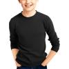 Haloumoning Boys Sweater Kids Fashion Long Sleeve Crewneck Knit Pullover Fall Winter Clothes 5-14 Years(Black)